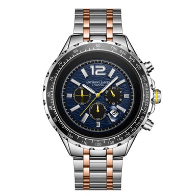 Montre assemblée à la main Anthony James Limited Edition Chronograph Racer Blue