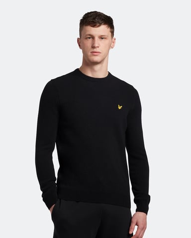 Lyle & Scott Pullover mit Rundhalsausschnitt aus Lambswool in Schwarz