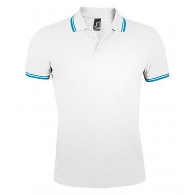 SOLS - Polo manches courtes PASADENA - Homme (Blanc/bleu)