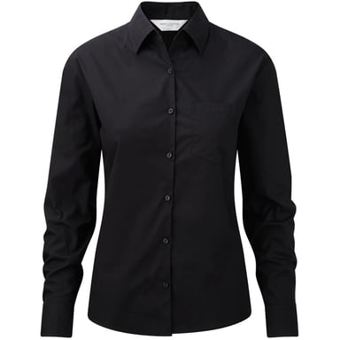 Jerzees Damen/Damen Langarmhemd aus reiner Baumwolle für die Arbeit (Schwarz)