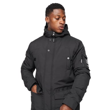 Crosshatch - "Legender" Parka für Herren (Schwarz)