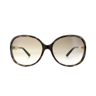 Gucci Sonnenbrille 0076S 003 Havanna Gold Braun Gradient