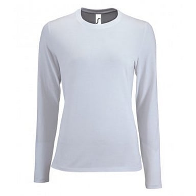 SOLS Damen T-Shirt Imperial, langärmlig (Weiß)