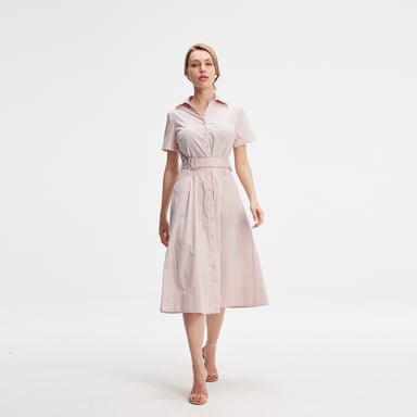 Ausgestelltes Hemdblusenkleid aus Baumwolle