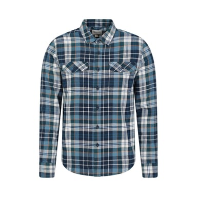 Mountain Warehouse Herren Trace Flannel Langarm-Shirt (Hellblau)