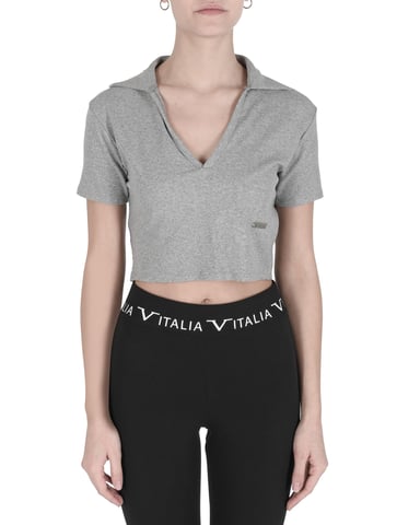 19V69 Italia Damen Crop Top Cloe Grau