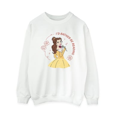Disney - "Beauty And The Beast I'd Rather Be Reading" Sweatshirt für Damen (Weiß)