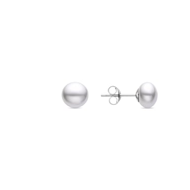 Luxenter Nandi 925 Sterling Silber und weiße rhodinierte Perlen Ohrringe