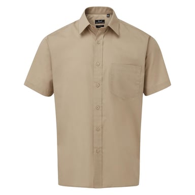 Premier Herren Popelin-Hemd, kurzärmlig (Khaki)