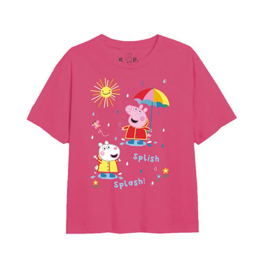 Peppa Pig Mädchen Rainy Day T-Shirt (Fuchsia)