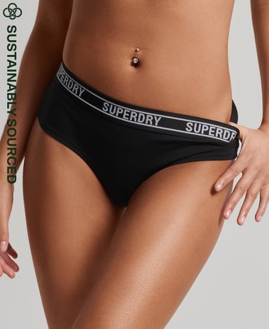 SUPERDRY Bas de bikini taille basse Multi Logo en coton bio