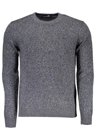 Rundhalshemd aus Wolle mit kontrastierenden Details und Logo-Stickerei
