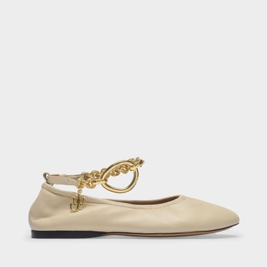 Ballerina Charm aus Beigefarbenem Leder