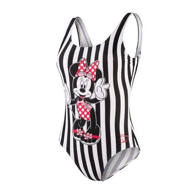 Speedo Damen Minnie Mouse Placement U Back Bademode, Schwarz/Weiß