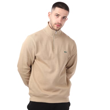 Sweat zip col montant Lacoste Pour Homme en Marron