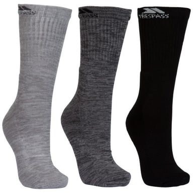 Trespass Herren Trekkingsocken Jackbarrow, 3er-Packung (Dunkelgrau/Hellgrau/Schwarz)