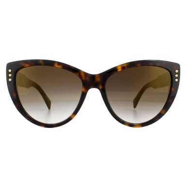 Moschino Sonnenbrille MOS018/S 086 JL Dunkel Havanna Braun Gold Spiegel