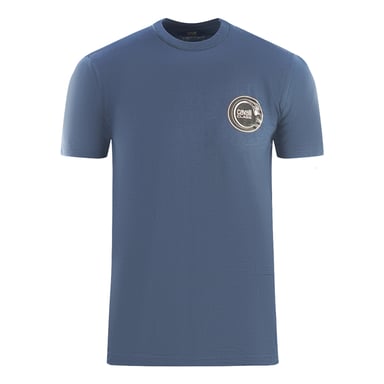 Cavalli Klasse kreisförmige Schlange Logo Marineblau T-Shirt