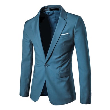 Schmal geschnittener Business-Casual-Blazer in Ozeanblau