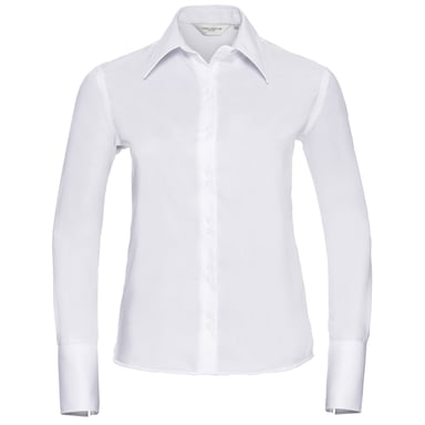 Russell Collection - "Ultimate" Hemd für Damen Langärmlig (Weiß)