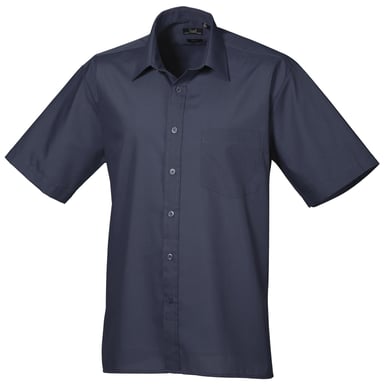 Premier Popelin Herren Hemd, kurzärmlig (Marineblau)