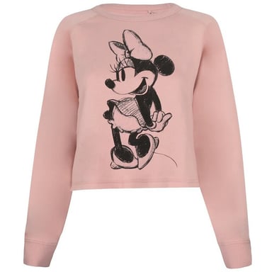 Disney Damen/Damen Minnie Mouse Sketch Crop Sweatshirt (Altrosa)