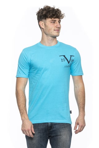 19V69 Italia Herren T-Shirt Hellblau Mike Türkis
