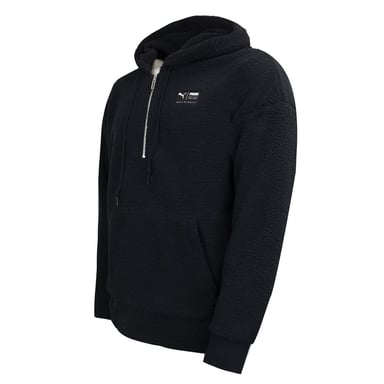 Puma Graphic Logo Langarm schwarzer Männer Sherpa Hoodie 577693 01