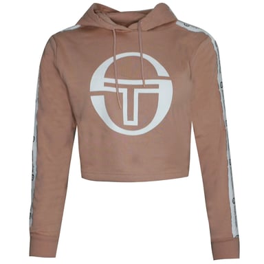 Sergio Tacchini Goran Hoodie Womens Cropped Sweatshirt Pink Pullover 38072 710