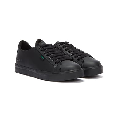 Jungen Mädchen Kickers Jugend Leder Tovni Lacer Turnschuhe - (Schwarz)