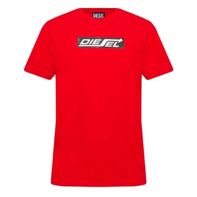 Rotes T-Shirt mit Diesel-Pfeil-Logo