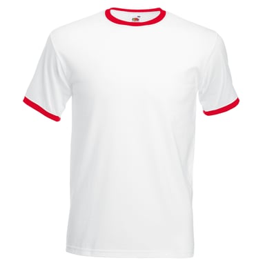 Fruit Of The Loom Herren Ringer T-Shirt (Weiß/Rot)