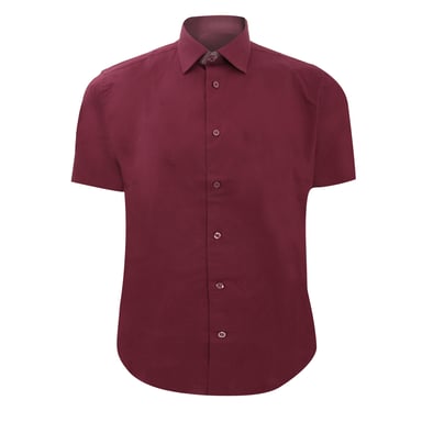 Russell Collection Herren Kurzarm pflegeleichtes Hemd (Port)