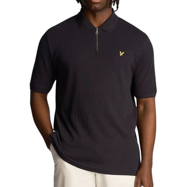 Lyle & Scott Poloshirt mit strukturierten Streifen in Dunkelblau