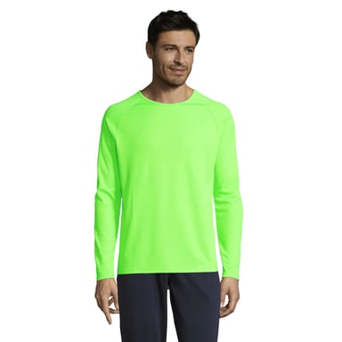 SOLS - T-Shirt für Herren - Sport Langärmlig (Neon-Grün)