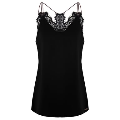 Armani Exchange Trimmed Seide Womens Black Top