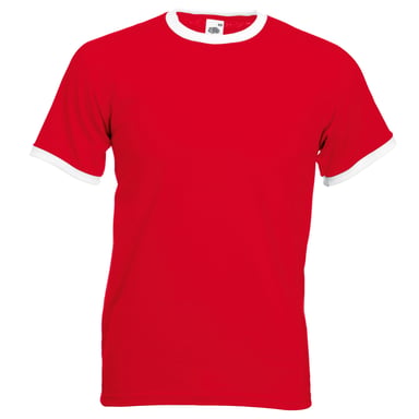 Fruit Of The Loom Herren Ringer T-Shirt (Rot/Weiß)