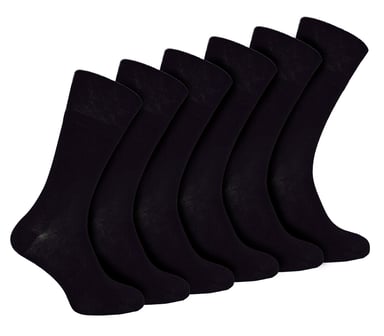 IOMI - 6 Pack Herren Diabetiker Bambus Socken | Extra breite nahtlose lockere nicht elastische Socken - Schwarz