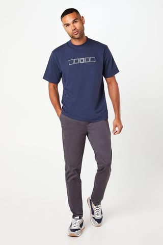 Burton Mens Slim Fit Chino Trousers Blue Cotton Blend Elastane All Seasons