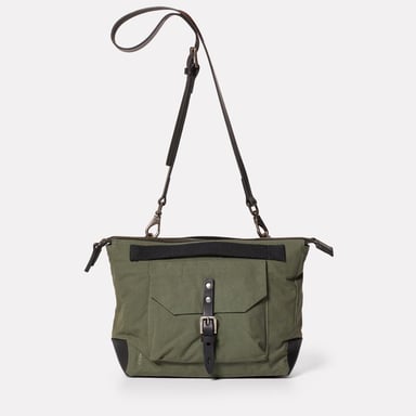 Francesca Waxed Cotton Crossbody Bag in Olive
