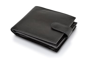 Woodland Leather Black Bi Fold 4.5" RFID Multi Pocket Wallet With Coin Pocket