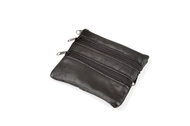 Woodland Leather Black Coin Purse Credit Card Holder