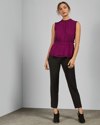Top plissé à nouer à la taille rose foncé Brayla Ted Baker