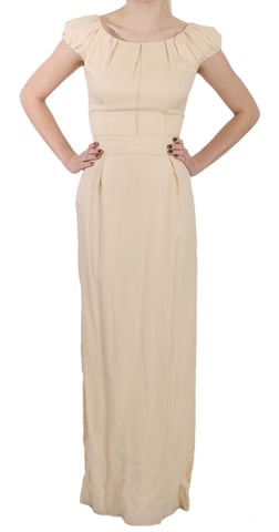 Dolce & Gabbana - Robe à manches courtes en soie beige pour femmes