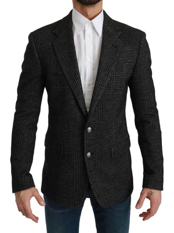 Dolce & Gabbana - Blazer Slim Fit - Veste à carreaux gris - Hommes