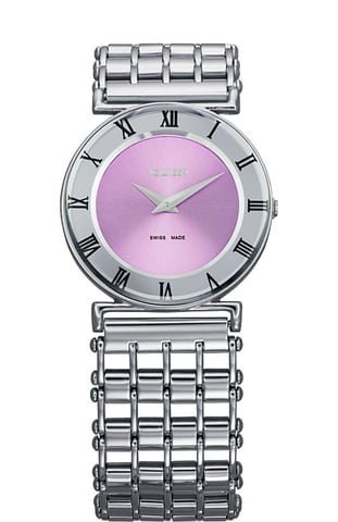 Jowissa Damen Roma Pastell Edelstahl lila Zifferblatt römische Ziffern Uhr