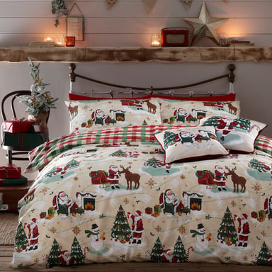 Fröhliches Santa Bettwäsche-Set