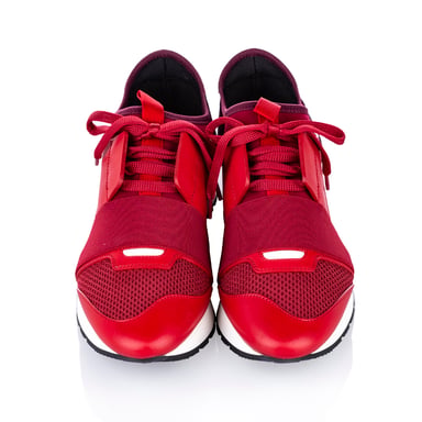 Balenciaga Race Runner Monochrome Nylon Sneaker Red
