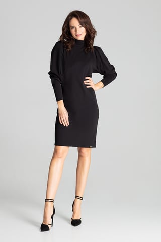 Black Long Sleeve Midi Dress