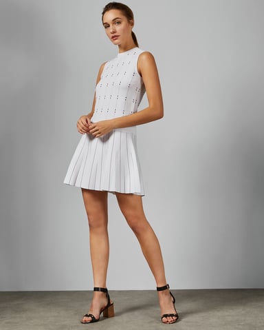 Robe surpiquée ivoire Lornia Ted Baker